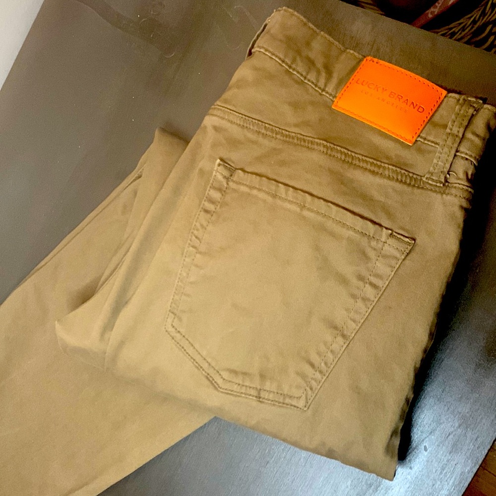 Lucky Brand, Chinos, Dark Khaki, 221 Straight 34x30